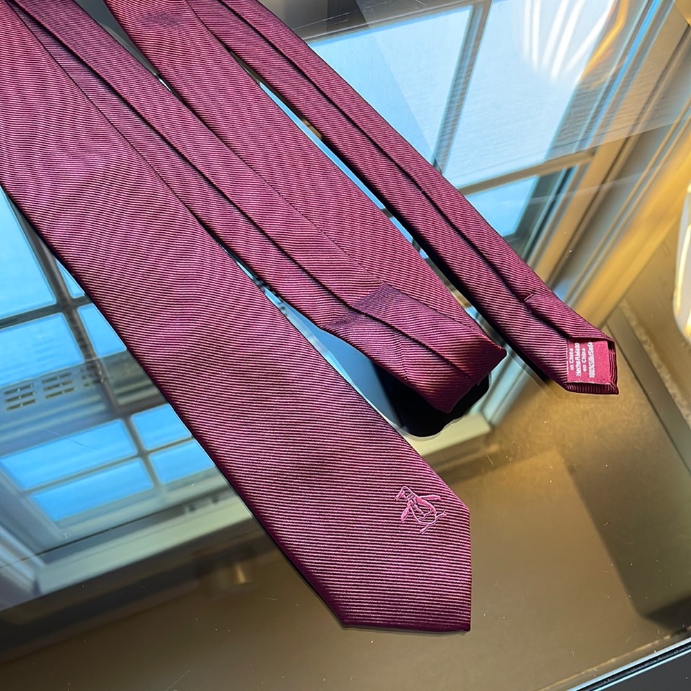 Penguin Men’s Burgundy Silk Tie Slim